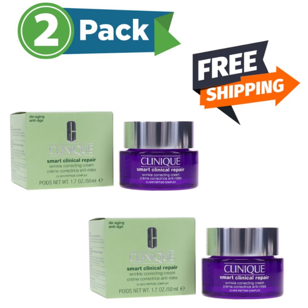 Clinique Smart Clinical Repair Wrinkle Correcting Cream 1.7oz .Pack of 2